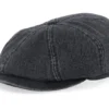 Hatteras Black Denim Flat Cap