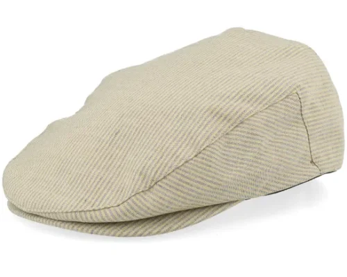 Hooligan Khaki Stripe Washed Black Snap Flat Cap