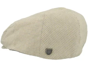 Hooligan Khaki Stripe Washed Black Snap Flat Cap
