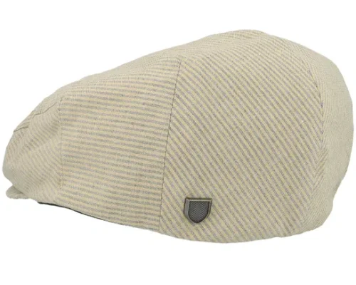 Hooligan Khaki Stripe Washed Black Snap Flat Cap