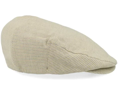 Hooligan Khaki Stripe Washed Black Snap Flat Cap