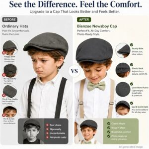 Kids Classic Linen Lightweight Flat Cap
