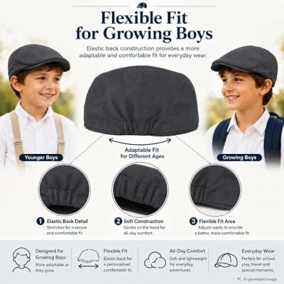 Kids Classic Linen Lightweight Flat Cap