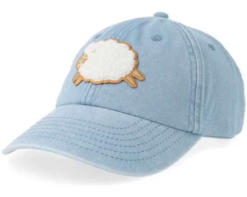 Kids Cute Fluffy Sheep Fluffy Sheep Vintage Washed Light Blue Dad Cap