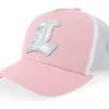 Kids Holographic L Light Pink White A-frame Trucker Cap