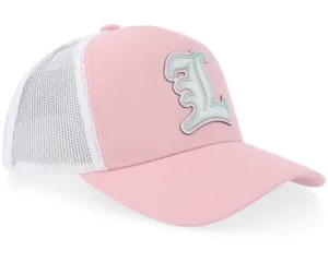 Kids Holographic L Light Pink White A-frame Trucker Cap