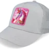 Kids Pink Unicorn Grey Trucker Cap