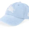 Kids White Sea Turtle Vintage Washed Light Blue Dad Cap