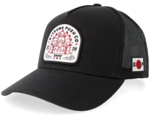 Kitsune Push Patch Wht Black A-Frame Trucker Cap