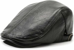 Men Vintage Leather Flat Cap