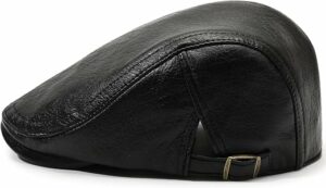 Men Vintage Leather Flat Cap