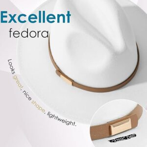 Men Wide Brim Fedora Hat with Classic Belt