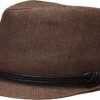 Men's Brown Straw Fedora Hat