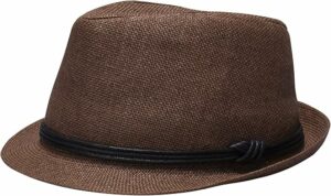 Men's Brown Straw Fedora Hat