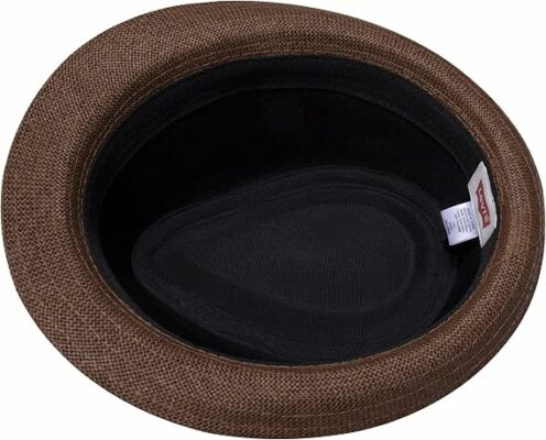 Men's Brown Straw Fedora Hat