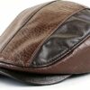 Mens Ivy PU Leather Adjustable Flat Cap