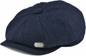 Men's Wool Blend Newsboy Cap - Navy Blue