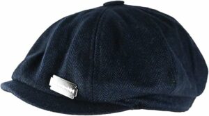 Men's Wool Blend Newsboy Cap - Navy Blue