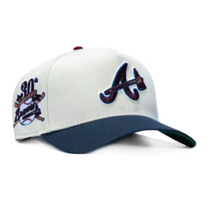 NEW ERA 9FORTY A-FRAME VARSITY HUES ATLANTA BRAVES 30TH ANNIVERSARY PATCH ALTERNATE SNAPBACK HAT