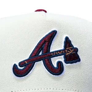 NEW ERA 9FORTY A-FRAME VARSITY HUES ATLANTA BRAVES 30TH ANNIVERSARY PATCH ALTERNATE SNAPBACK HAT