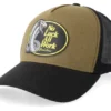 No Luck All Work Patch Blank Dark Olive Black A-Frame Trucker Cap