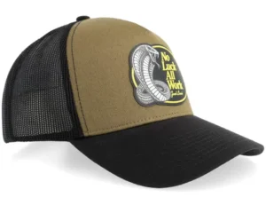 No Luck All Work Patch Blank Dark Olive Black A-Frame Trucker Cap