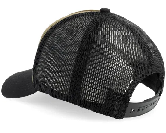 No Luck All Work Patch Blank Dark Olive Black A-Frame Trucker Cap