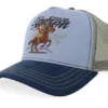 Rodeo Round Up Blue Navy A-Frame Trucker Cap