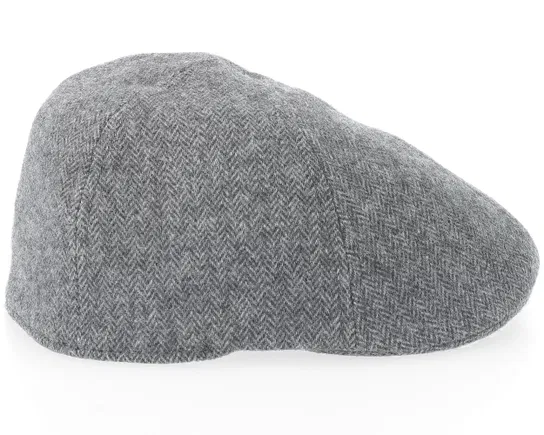 Texas Herringbone Grey Flat Cap