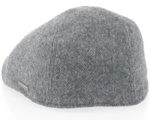 Texas Herringbone Grey Flat Cap