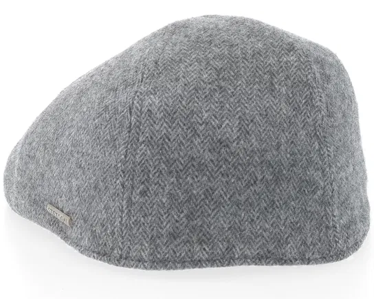 Texas Herringbone Grey Flat Cap