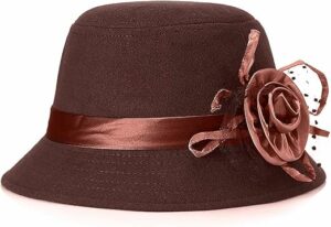 Vintage Felt Floral Cloche Hat