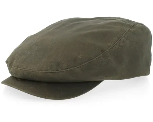 Waxed Canvas Leaf Green Flat Cap