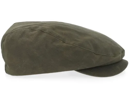 Waxed Canvas Leaf Green Flat Cap