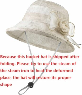 Women Flower Wide Brim Sun Cloche Hat