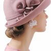 Women Wool Felt Flowers Cloche Hat