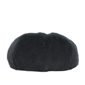 Black corduroy 8-panel Newsboy Cap