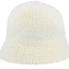 Fake Fur Hat Smoke Grey Off White Bucket Hat