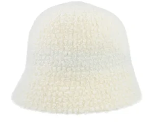 Fake Fur Hat Smoke Grey Off White Bucket Hat