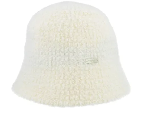 Fake Fur Hat Smoke Grey Off White Bucket Hat