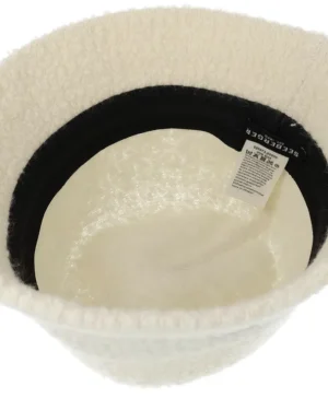 Fake Fur Hat Smoke Grey Off White Bucket Hat