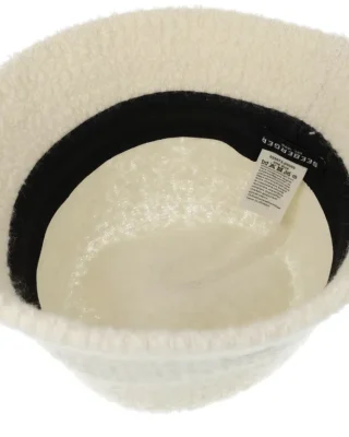 Fake Fur Hat Smoke Grey Off White Bucket Hat