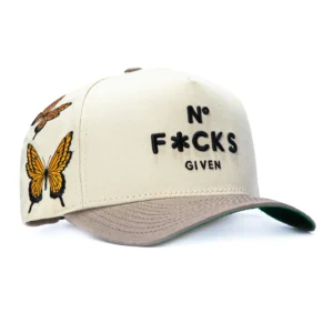 FIELD GRADE NO FCKS GIVEN BUTTERFLY SNAPBACK HAT