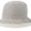 Fake Fur Hat Smoke Grey Off White Bucket Hat