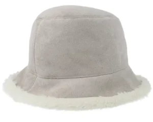Fake Fur Hat Smoke Grey Off White Bucket Hat