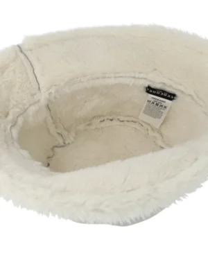 Fake Fur Hat Smoke Grey Off White Bucket Hat