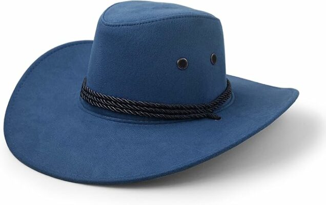 Faux Felt Leather Suede Cowboy Hat