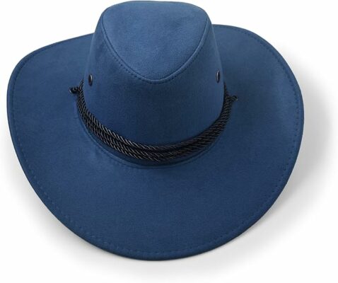 Faux Felt Leather Suede Cowboy Hat