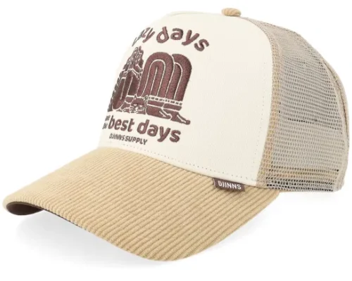 Hft Cap Lazy Days WhiteKhaki A-Frame Trucker Cap