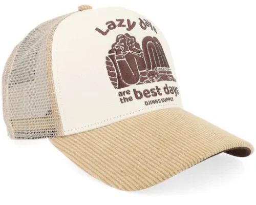 Hft Cap Lazy Days WhiteKhaki A-Frame Trucker Cap